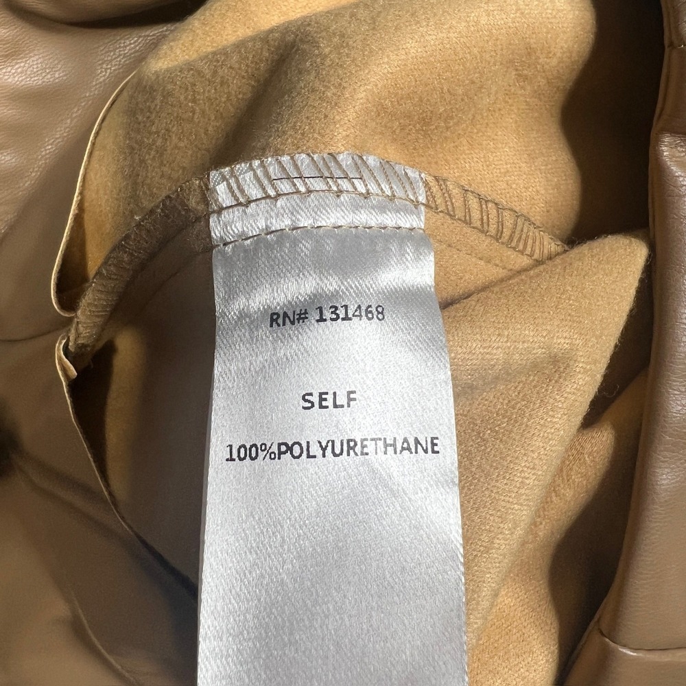 VICI‎ Women's Small Like Wow Faux Leather Twisted Midi Skirt Tan Side Slit - Picture 6 of 7